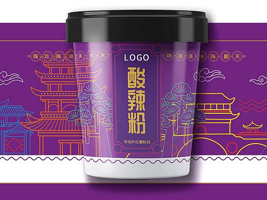 国潮线条风格插画产品包装设计