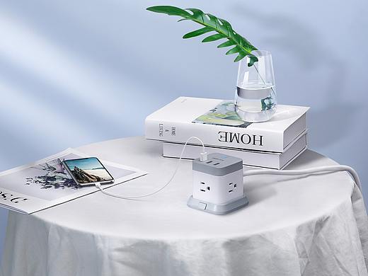 方形插座电商+官网banner 场景拍摄