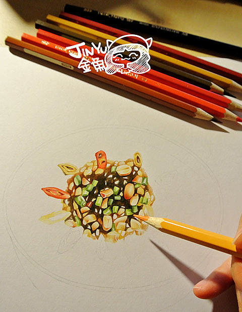 手绘美食之酸辣粉