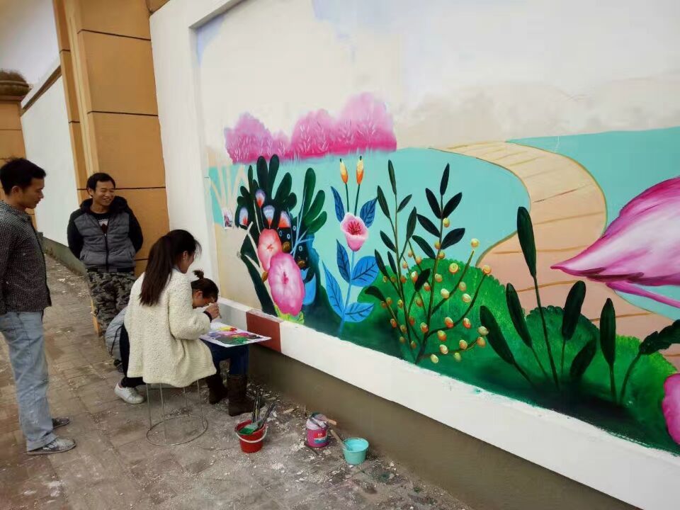 长沙宁乡幸福里楼盘墙绘