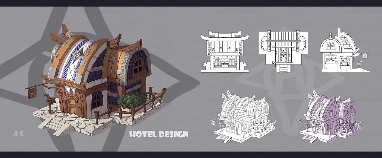 单体建筑设计（图ZMzYzMDg2NjQ=） - 游戏原画 - 站酷设计师梦黄粱TA原创素材 - 站酷ZCOOL