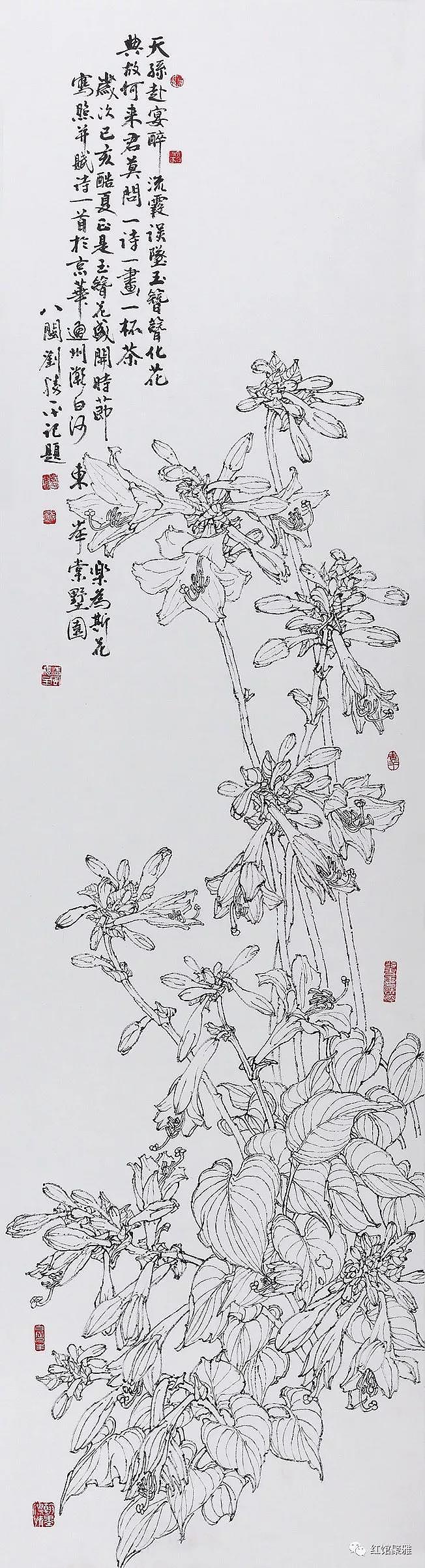 玉簪花
天孙赴宴醉流霞,误坠玉簪簪化花。<br>典故何来君莫问,一诗一画一杯茶。