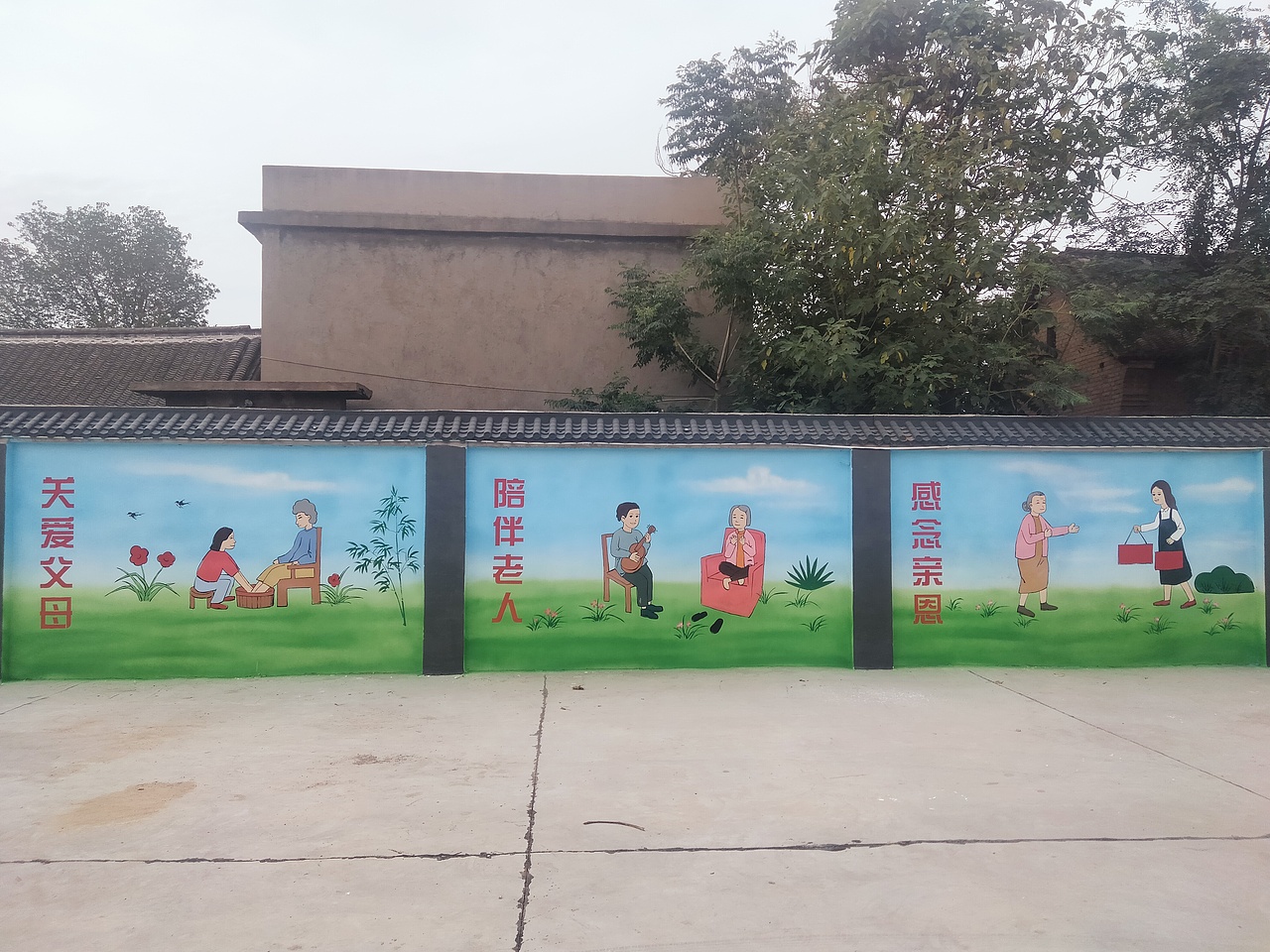 孝道文化墙绘传统文化墙绘