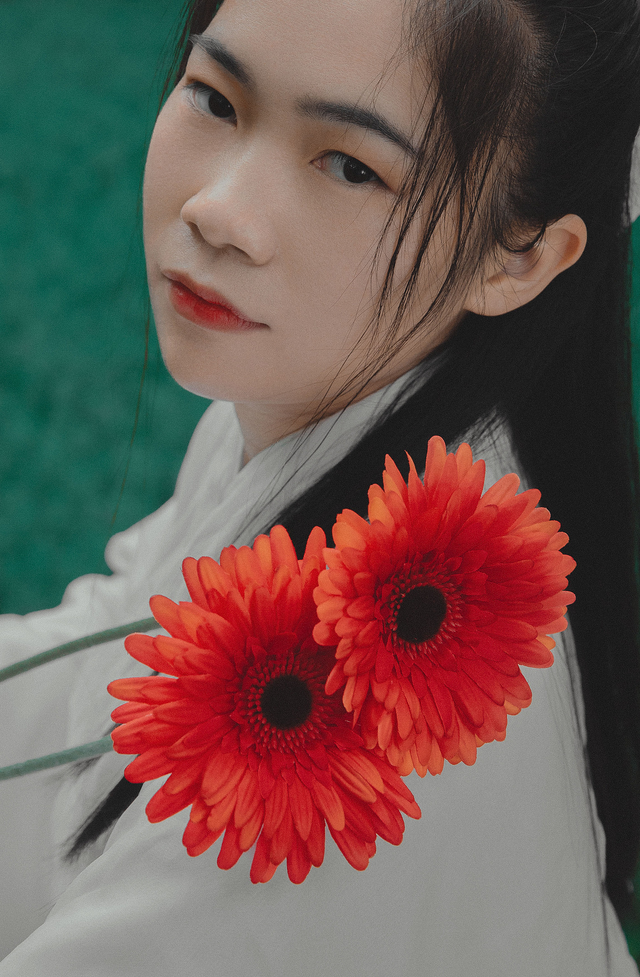 汉服古风人像画报 花