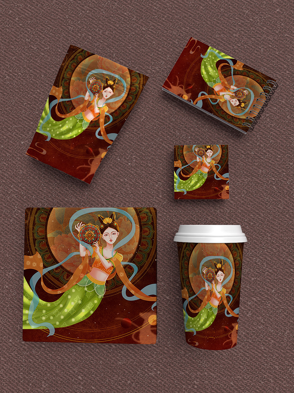 夏天畫的敦煌系列作品（圖ZMzE2OTExMjI4） - 商業(yè)插畫 - 站酷設(shè)計師紫陌琉璃原創(chuàng)素材 - 站酷ZCOOL