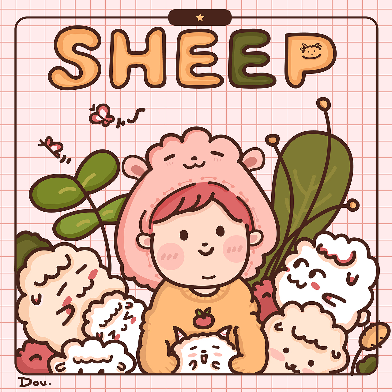 我和小羊（圖ZMTg3MTA5ODc2） - 新銳潮流插畫 - 站酷設計師一棵豆子原創(chuàng)素材 - 站酷ZCOOL