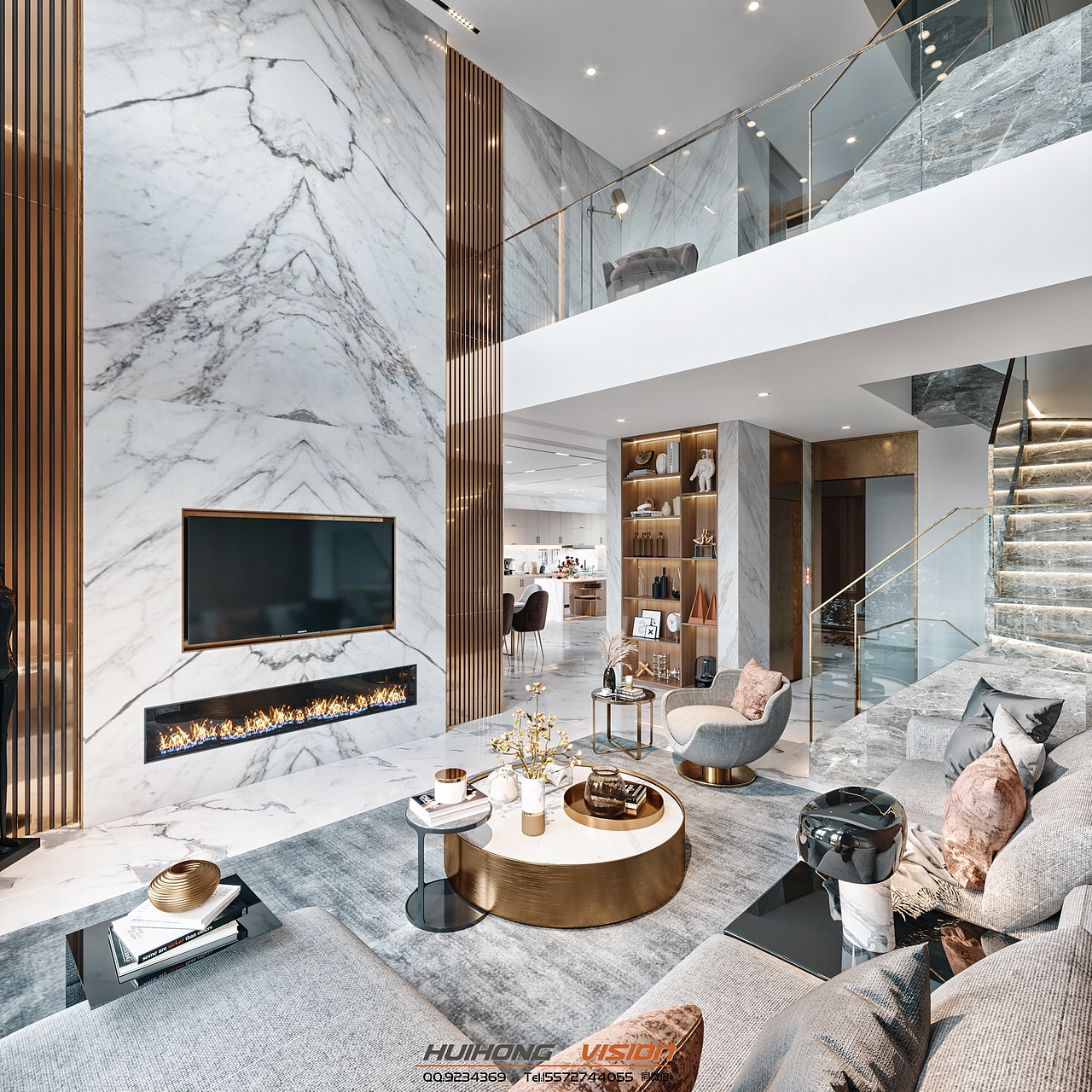 现代别墅客餐厅（图ZMjEzMzY0NzU2） - 家装设计 - 站酷设计师delde原创素材 - 站酷ZCOOL