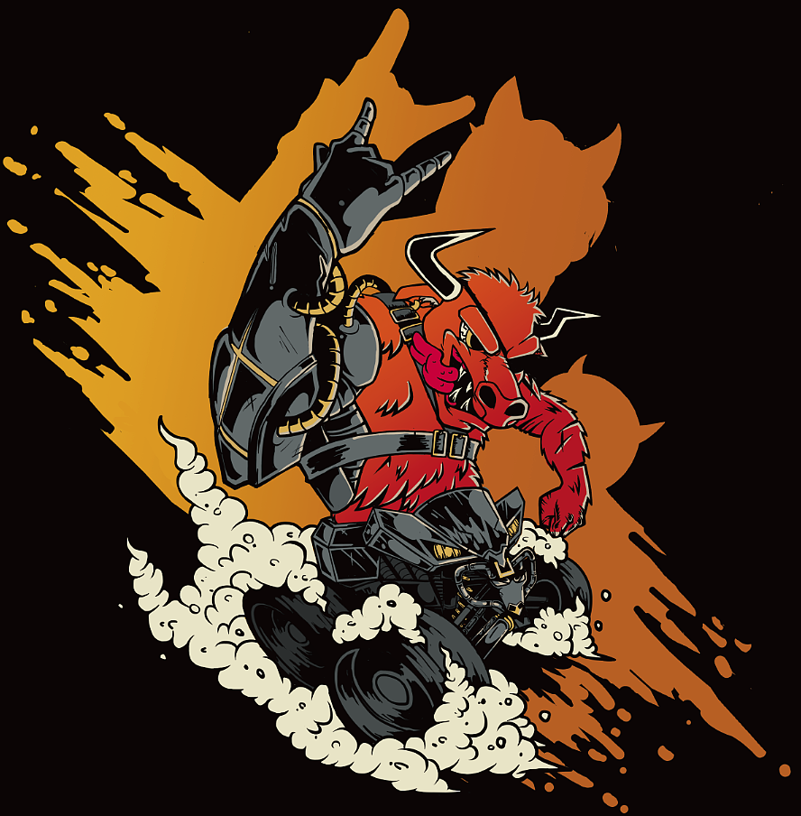 狂野红牛与红马（图ZNTcxODQxMTI=） - 新锐潮流插画 - 站酷设计师POKKKk原创素材 - 站酷ZCOOL