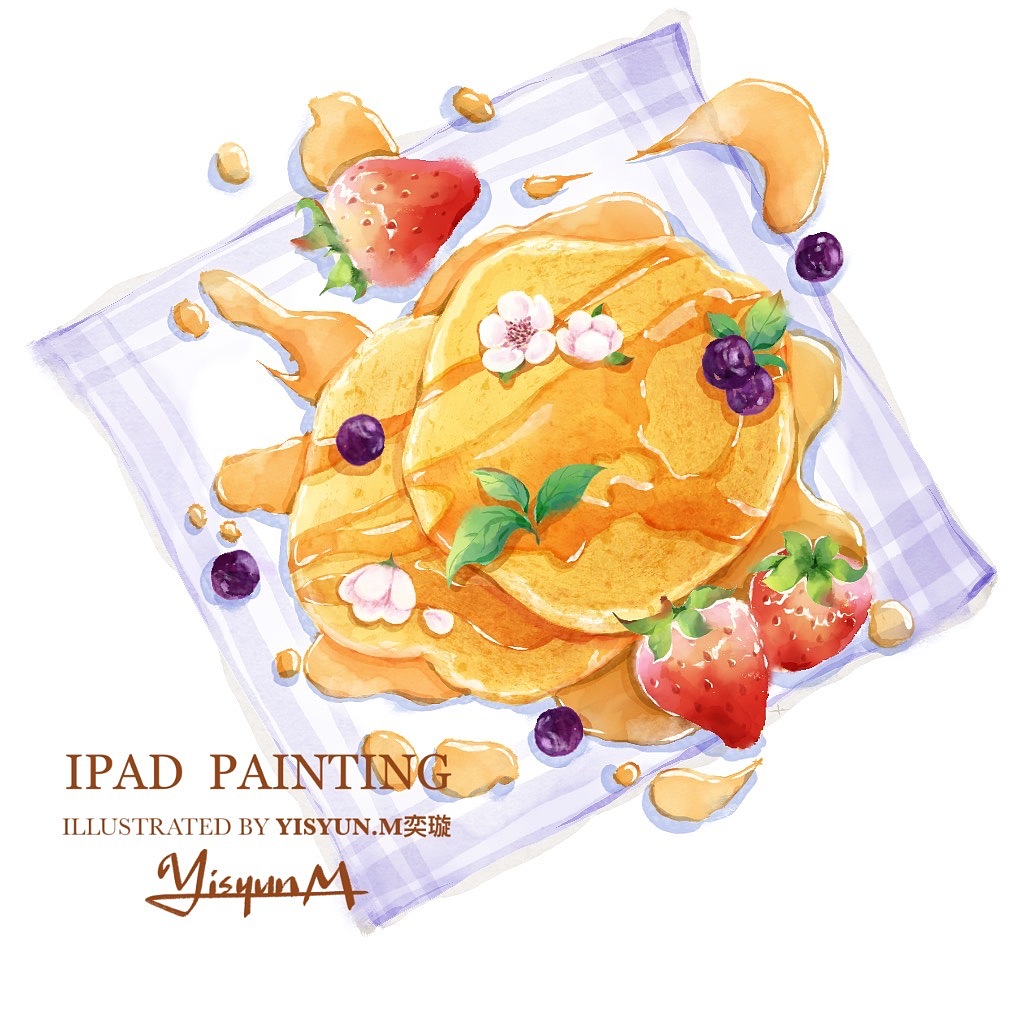 iPad绘-花和美食（图ZMjQyNzE5NTIw） - 创作习作 - 站酷设计师奕璇Yisyun原创素材 - 站酷ZCOOL