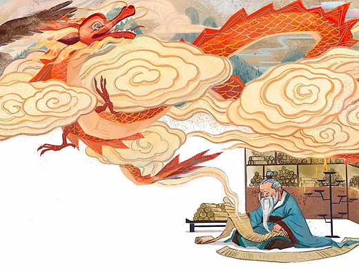 中国经典民间故事绘本创作《老子的传说》