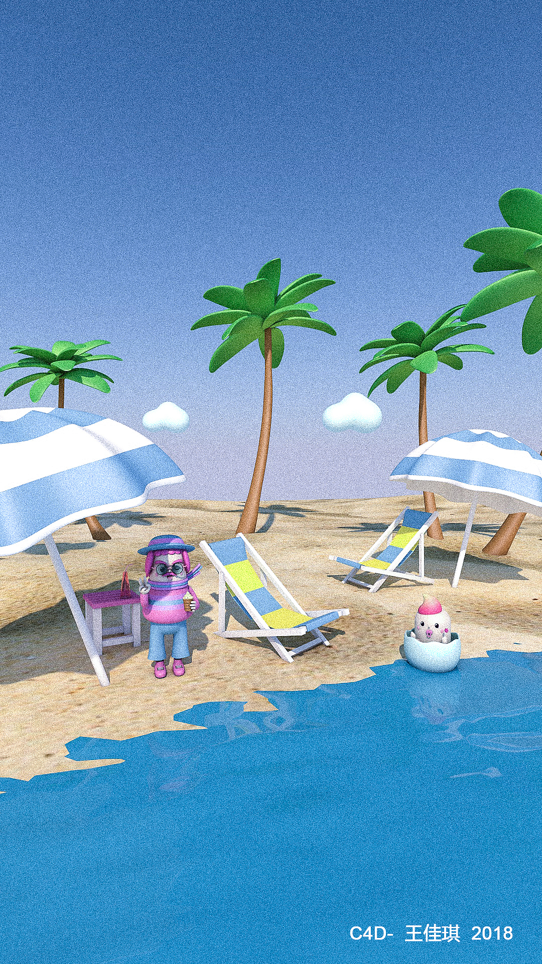 c4d 模型 海边|三维|场景|一teresa一_原创作品-站酷zcool