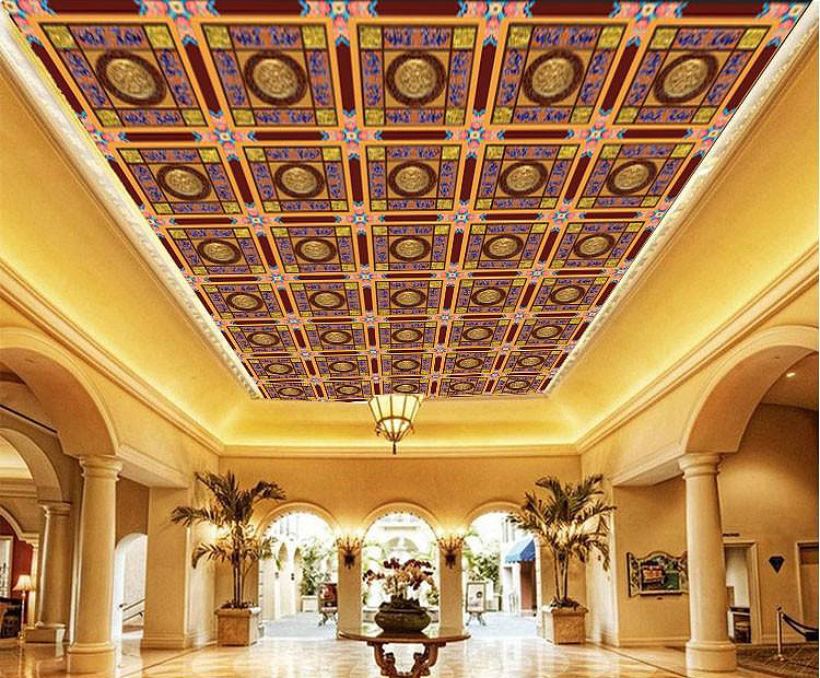 楚匠坊防古式浮雕吊顶防古藻井吊顶寺庙天花