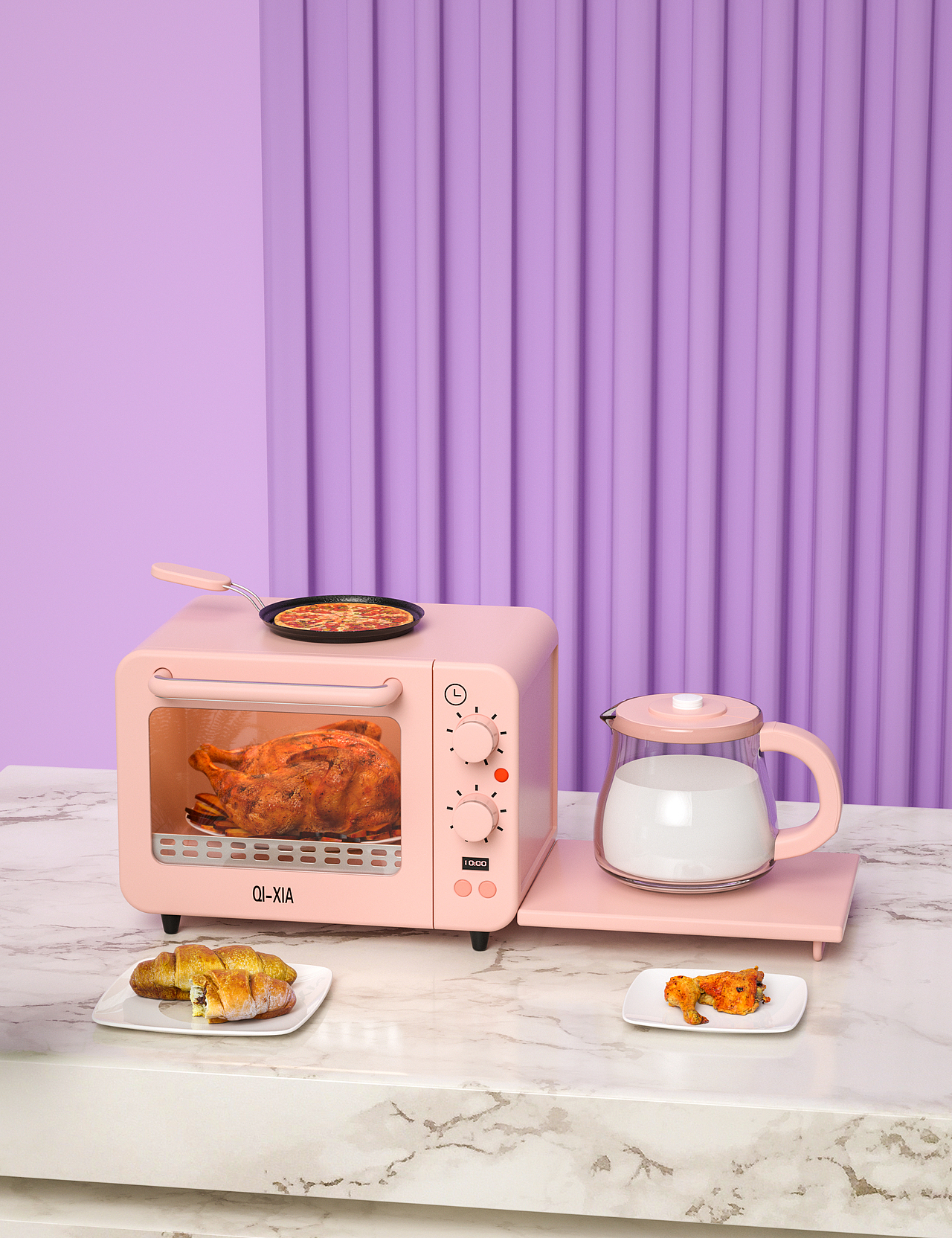 烤箱建模渲染（图ZMTkxMzUwNzk2） - 产品 - 站酷设计师七侠2原创素材 - 站酷ZCOOL