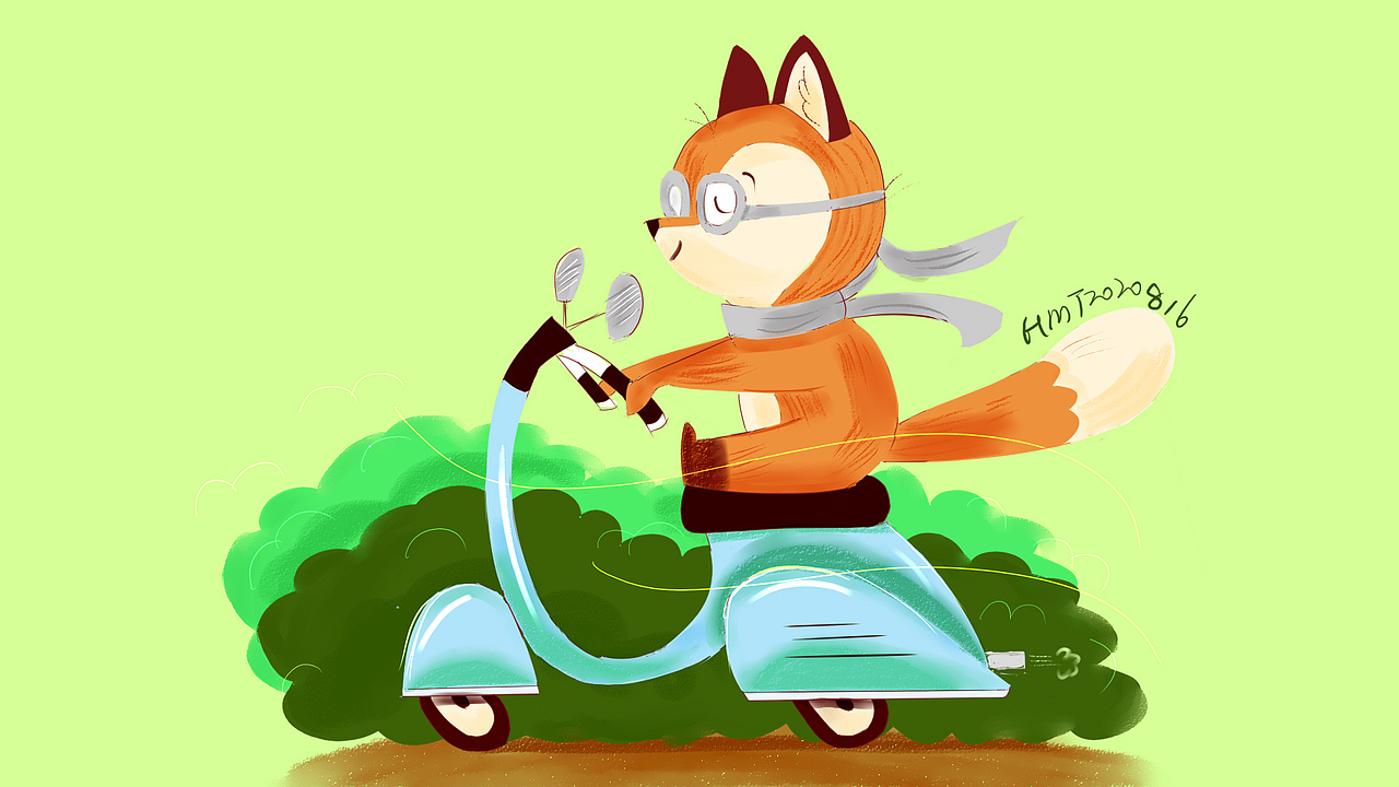 骑摩托的小狸猫