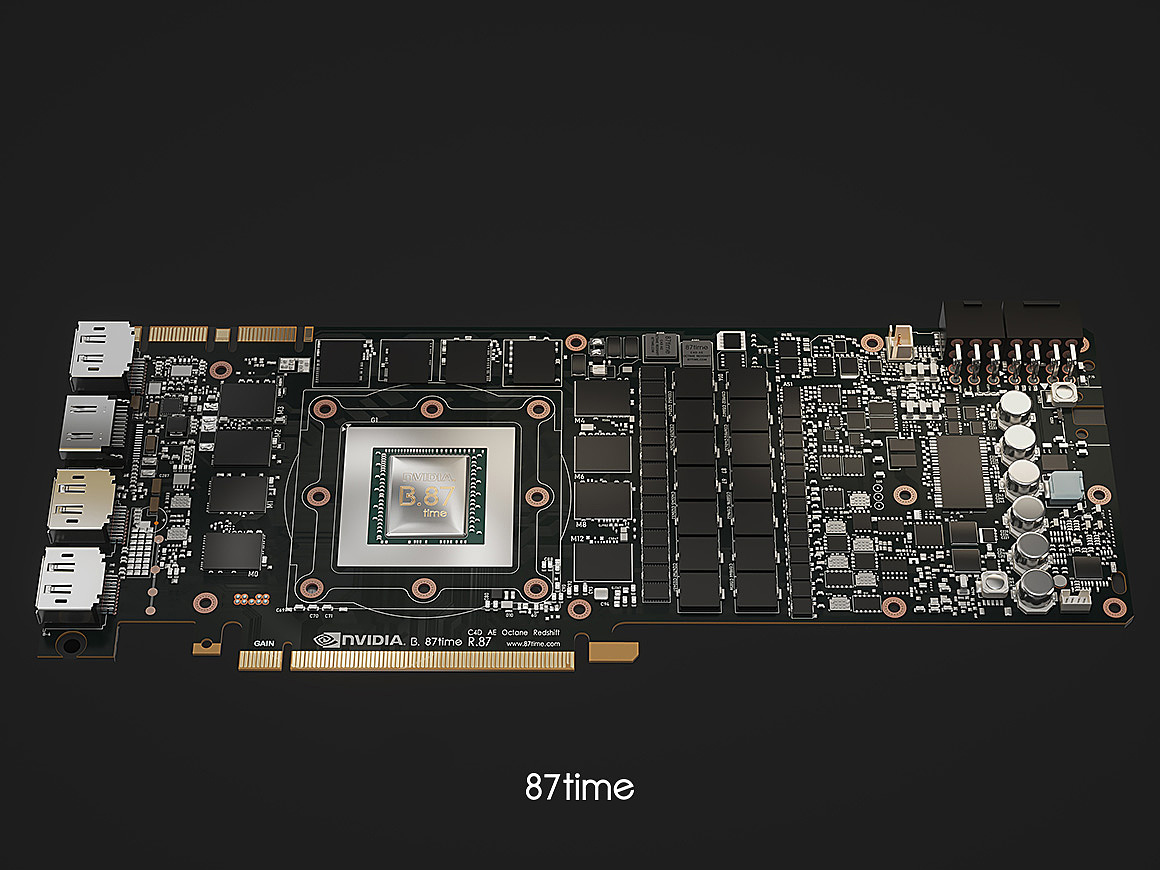 TitanV 显卡 C4D OC 产品表现 - 87time（图ZMjAwMDE1OTU2） - 电子产品 - 站酷设计师87time原创素材 - 站酷ZCOOL