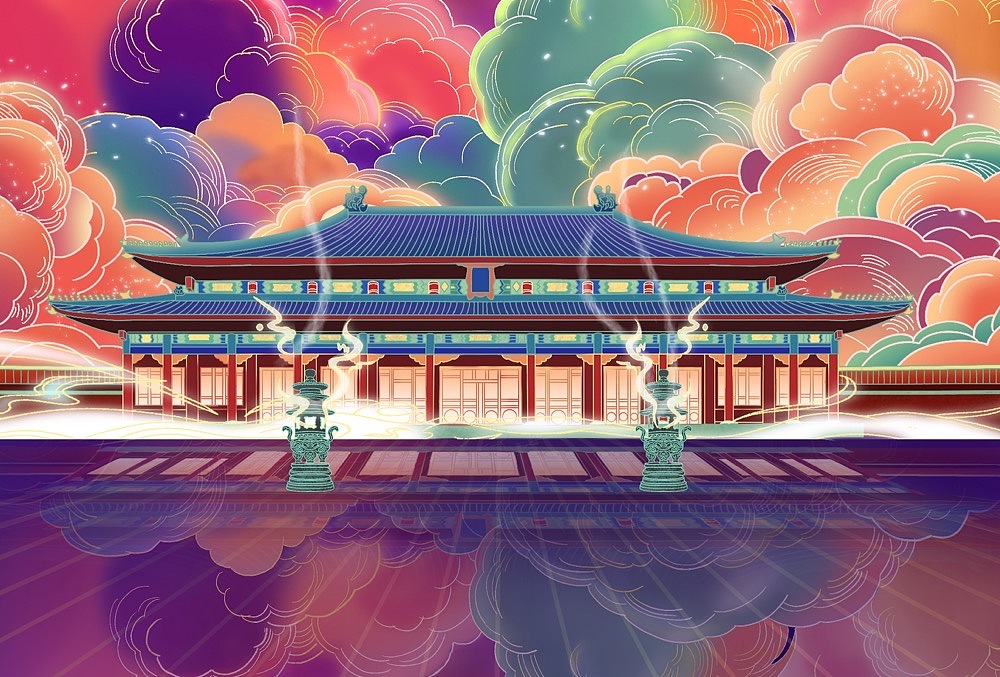 新中式插画（图ZMjY1OTQxNzEy） - 创作习作 - 站酷设计师彭显显原创素材 - 站酷ZCOOL