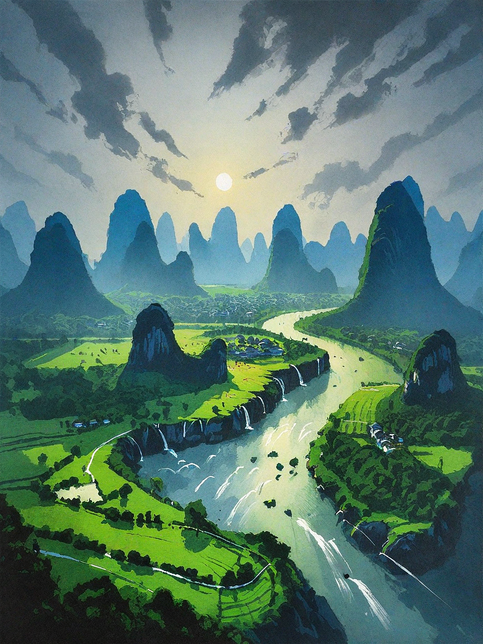 油画|桂林山水甲天下