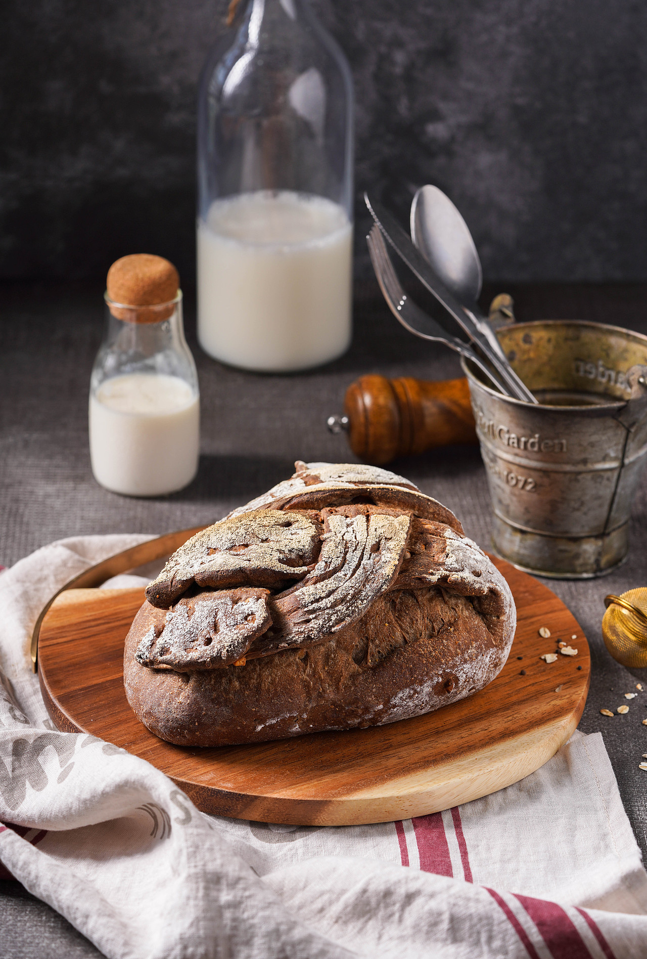 黑全麦面包 美食拍摄