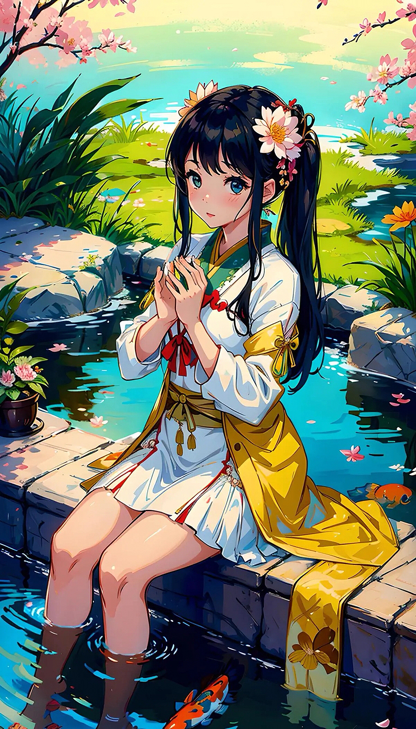 池边少女（图ZMzQwODgyMjI4） - AI作品 - 站酷设计师Jean29原创素材 - 站酷ZCOOL