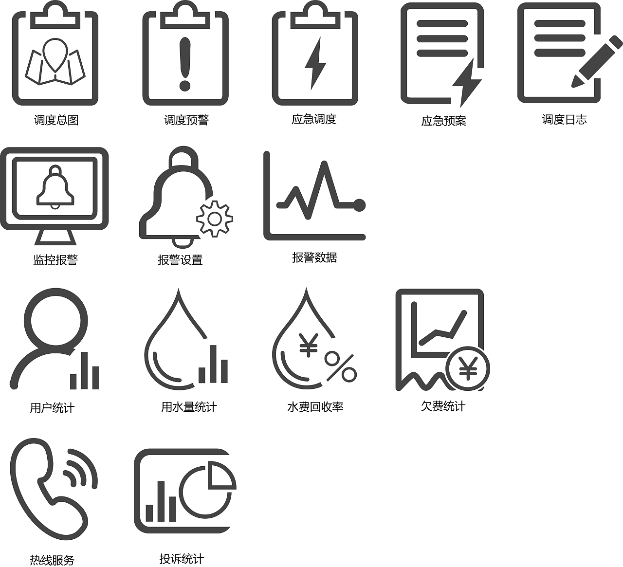 某市智慧水务平台-图标设计