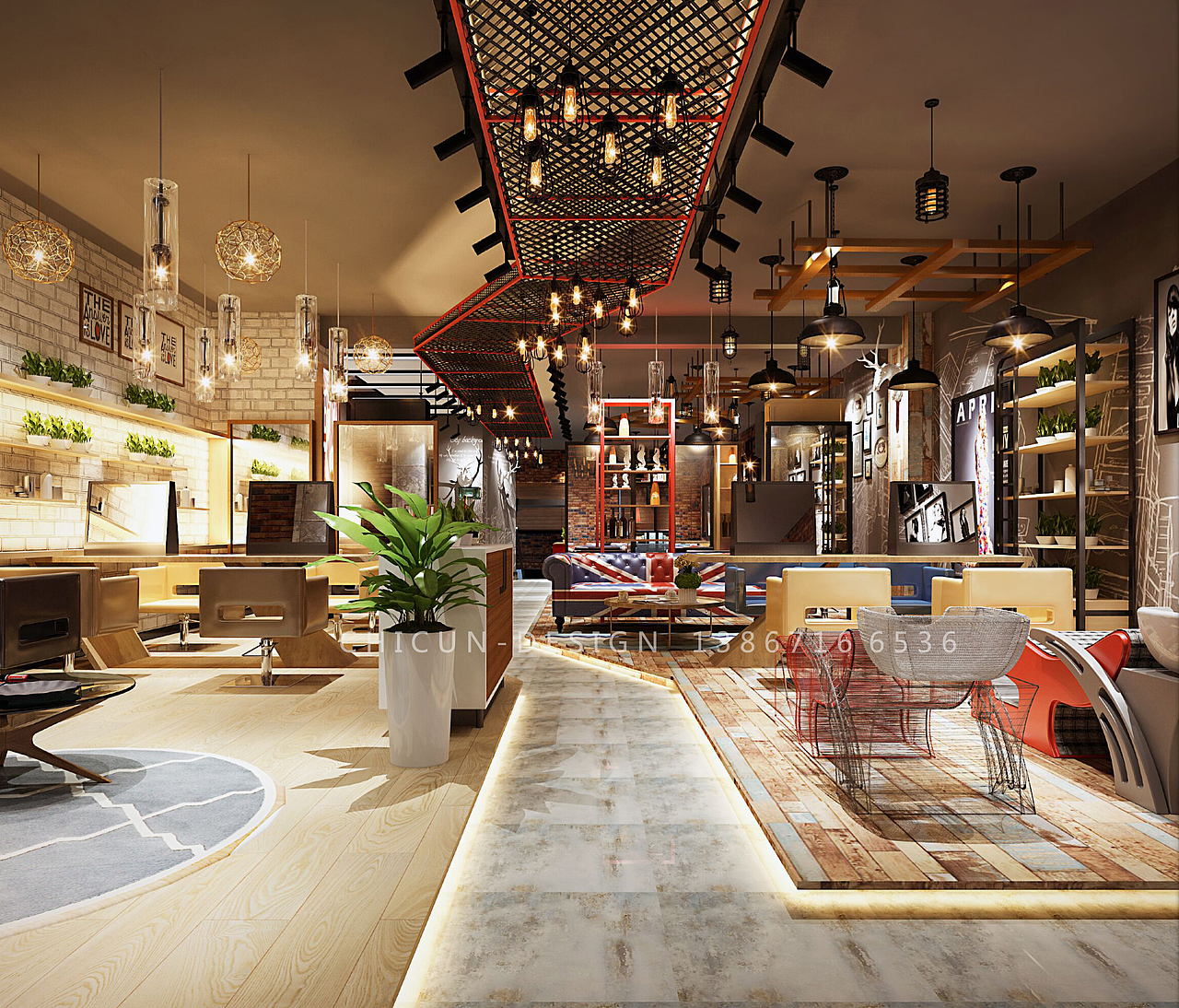 尺寸设计|徐州华昌美业展厅设计室内设计效果图