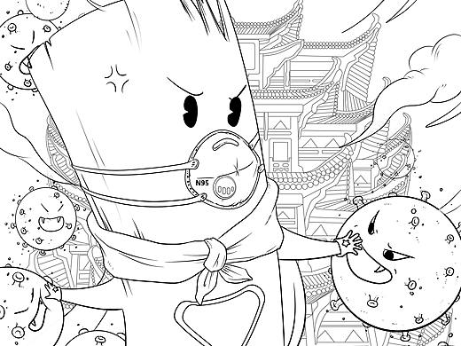 抗疫稿子（個(gè)人主頁(yè)-ZNDc2MDgxMDA=） - 商業(yè)插畫 - 站酷設(shè)計(jì)師aam魚原創(chuàng)素材 - 站酷ZCOOL