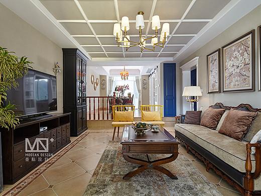 摩登美式丨别具一格180㎡私享家--墨点设计