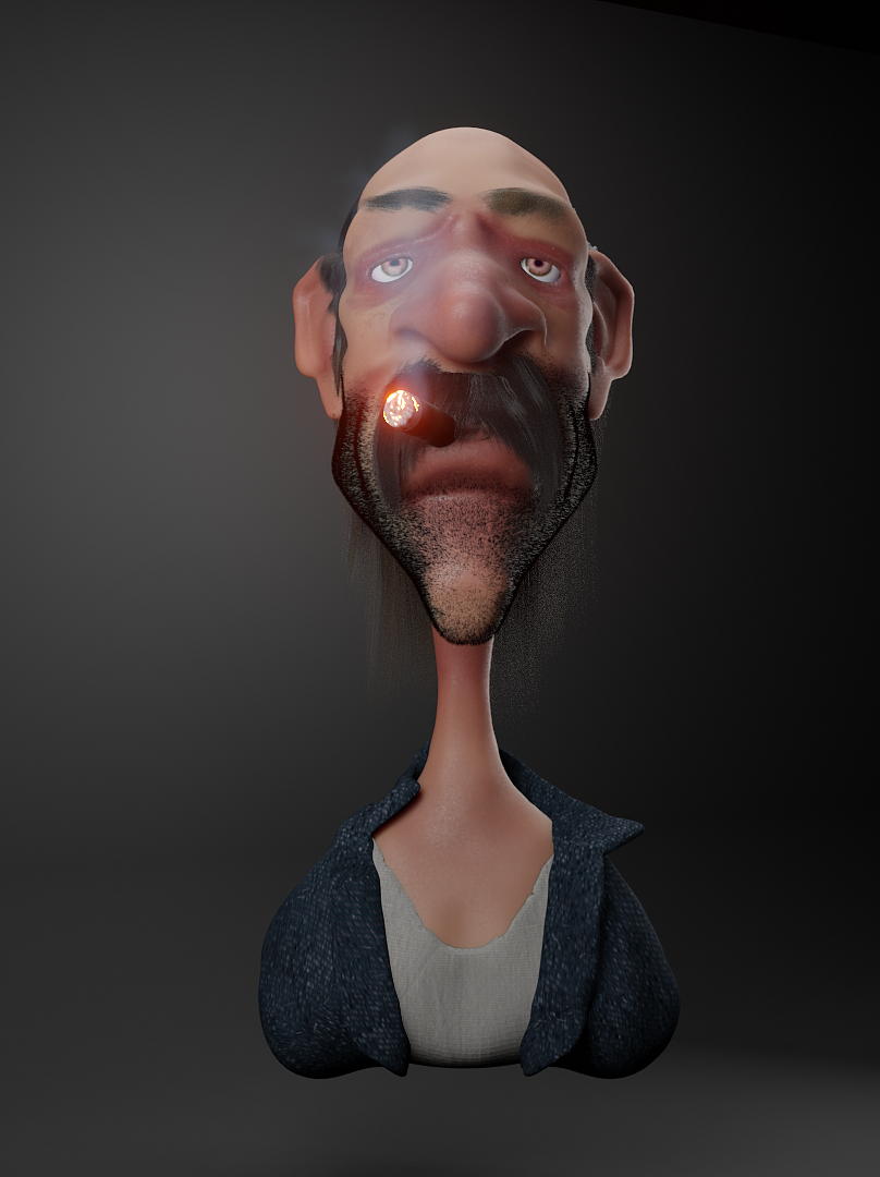 blender练习 雪茄老头（图ZMTg3NDE4MjUy） - 人物/生物 - 站酷设计师五天晴原创素材 - 站酷ZCOOL