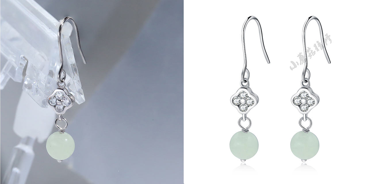 小蘑菇珠宝首饰修图白底效果图