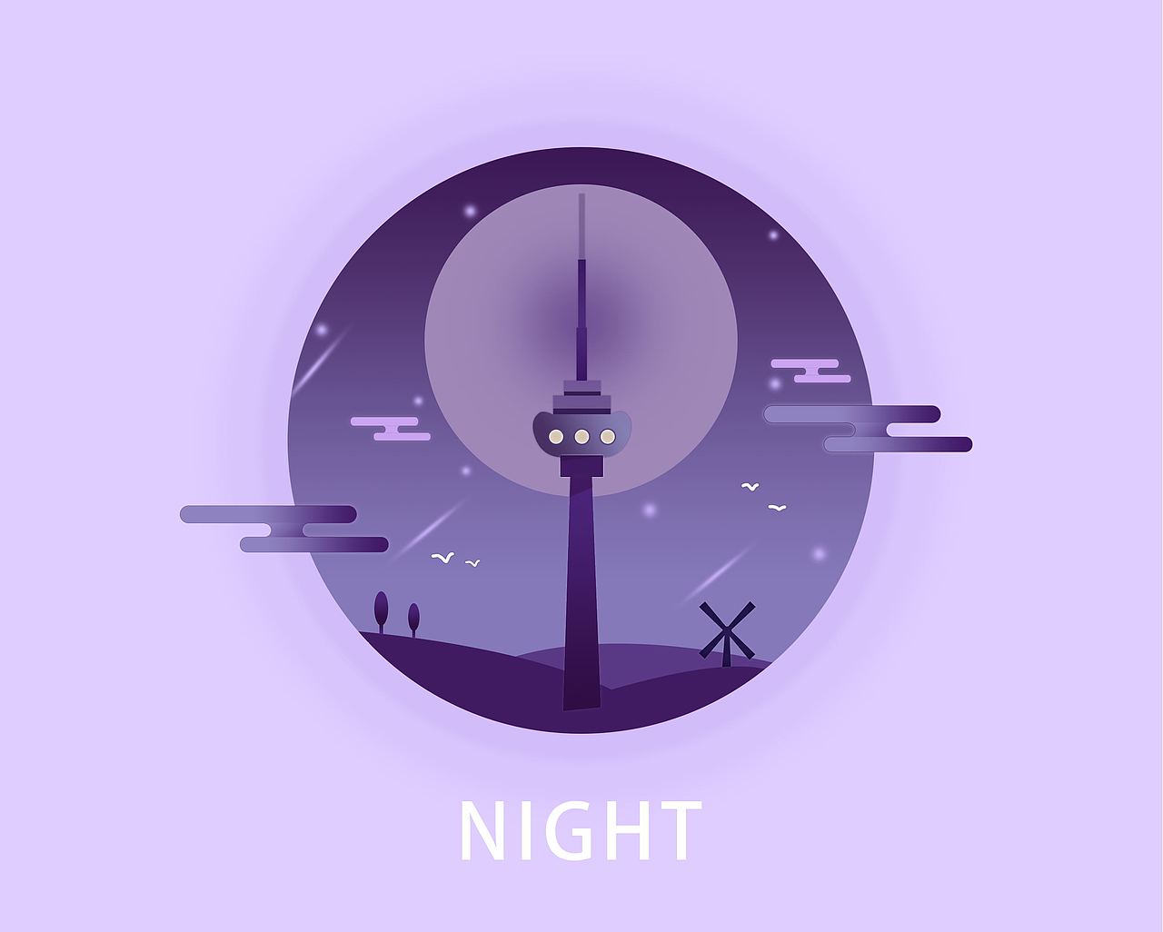 扁平化插画练习