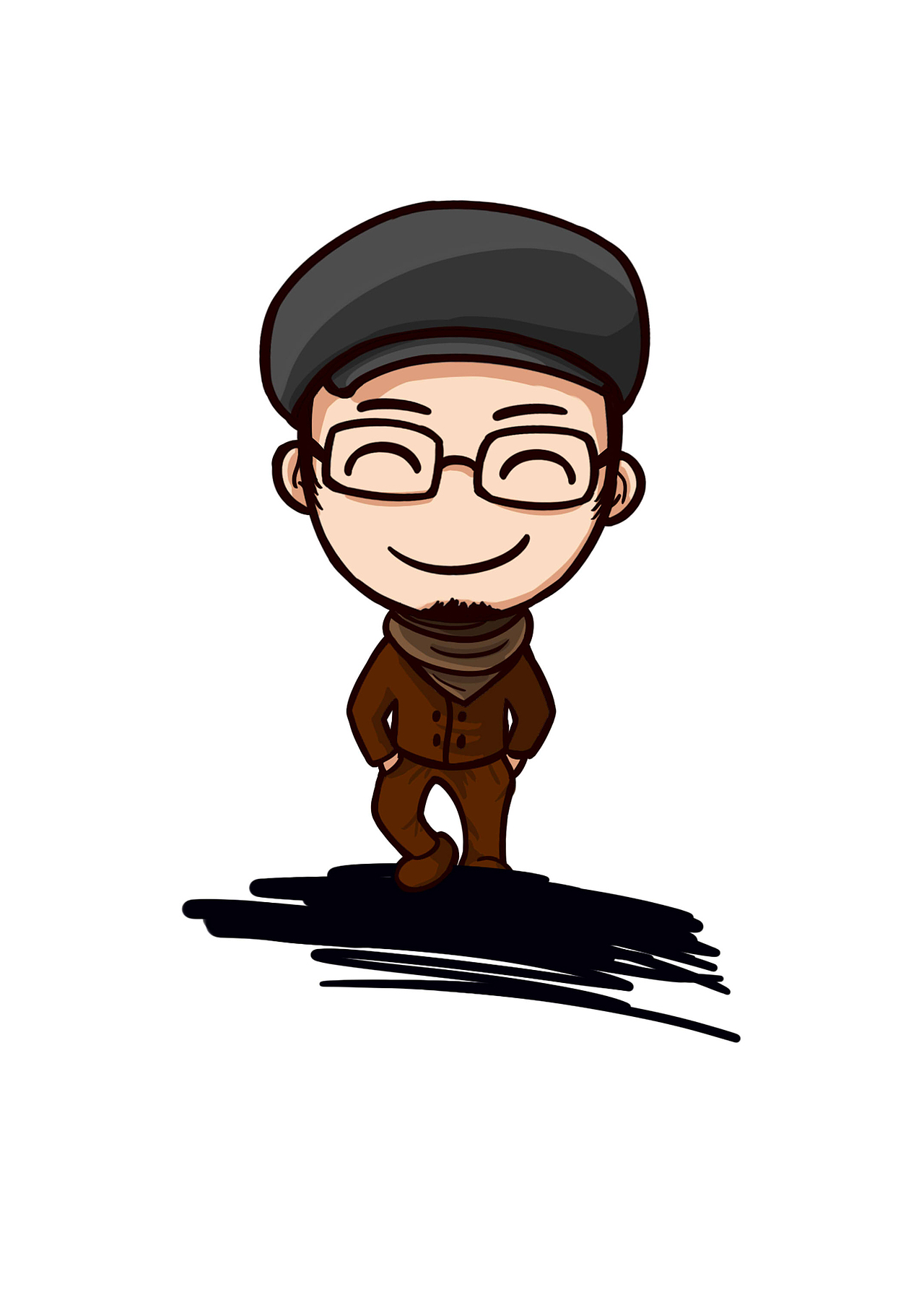 坚果品牌插画标志 q版人物