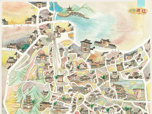 手绘丽江（个人主页-ZMzgwMzI1MjQ=） - 商业插画 - 站酷设计师dz3184原创素材 - 站酷ZCOOL