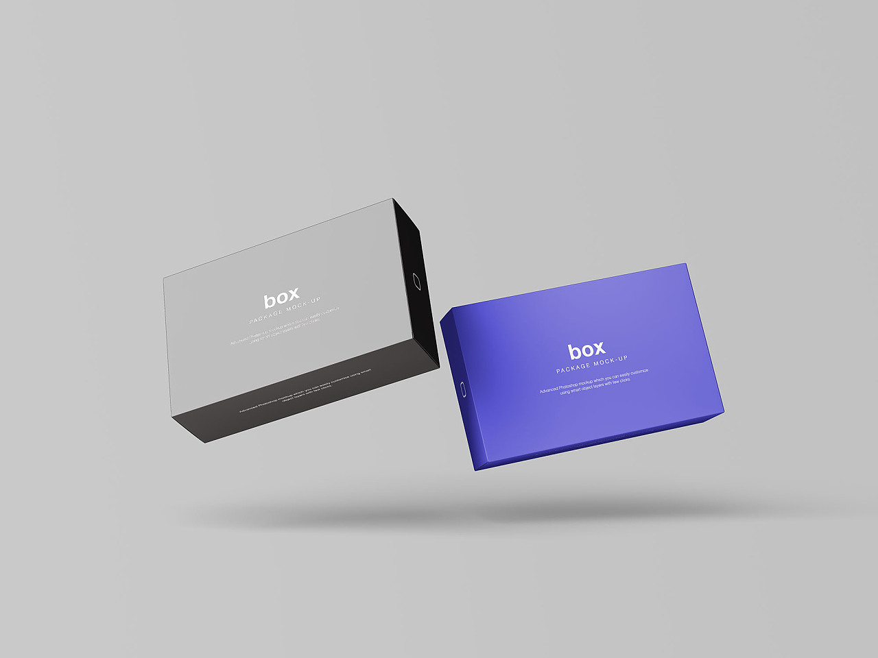 品牌包装盒模型展示样机品牌紫色多功能盒子包装样机