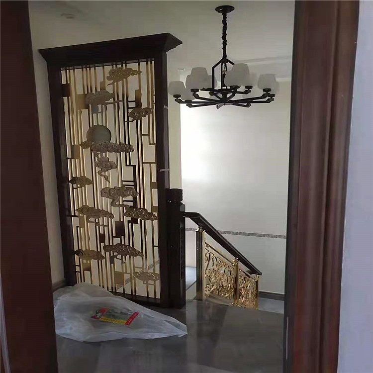 铝艺仿古铜旋转楼梯护栏众钰定制