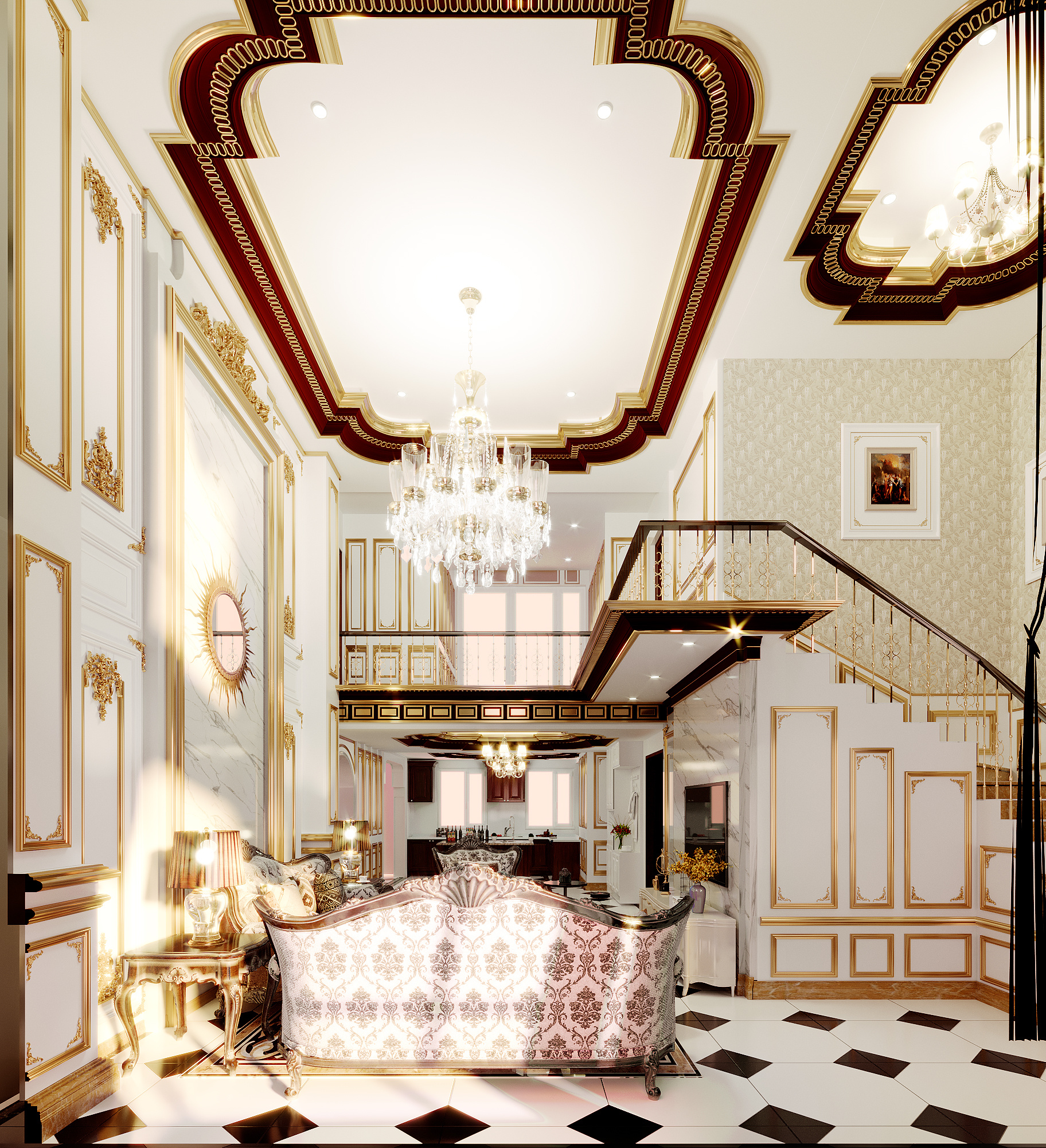 滨河御景 230平 阁楼挑空 法式|空间|室内设计|一出设计 - 原创作品