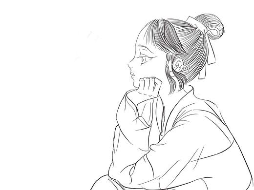 古风小女子线稿