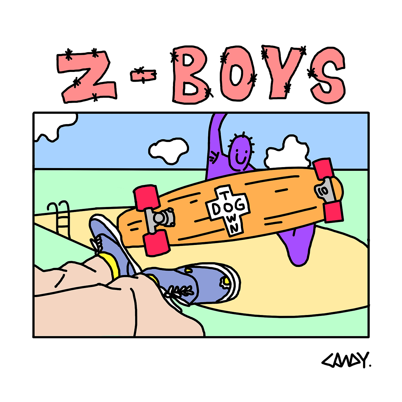 狗镇男孩/DOG TOWN Z BOYS（图ZMTQ4MTc1NTgw） - 新锐潮流插画 - 站酷设计师外星思维家原创素材 - 站酷ZCOOL