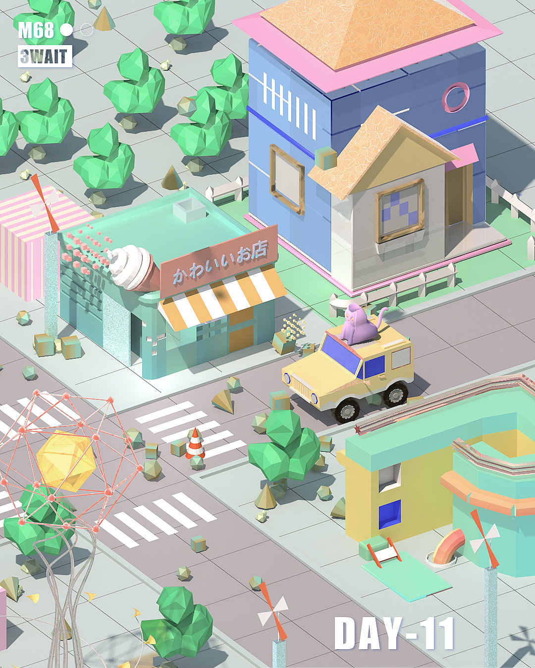 C4D练习作品（图ZMjMwNTI2NDM2） - 其他三维 - 站酷设计师栗子啾_尤画原创素材 - 站酷ZCOOL