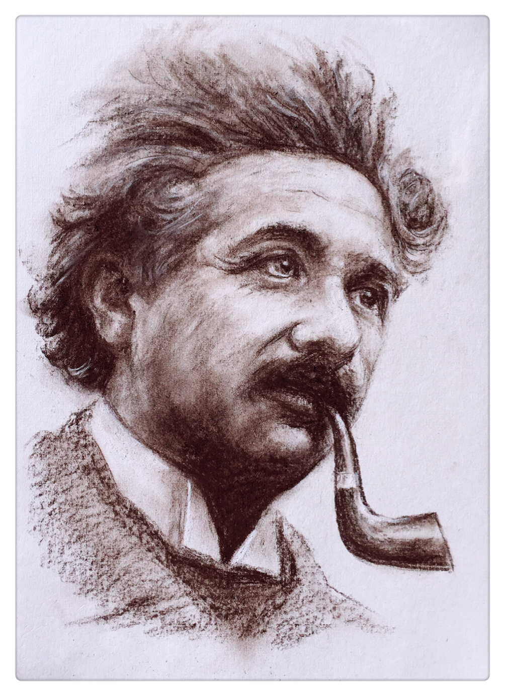 素描画爱因斯坦图片