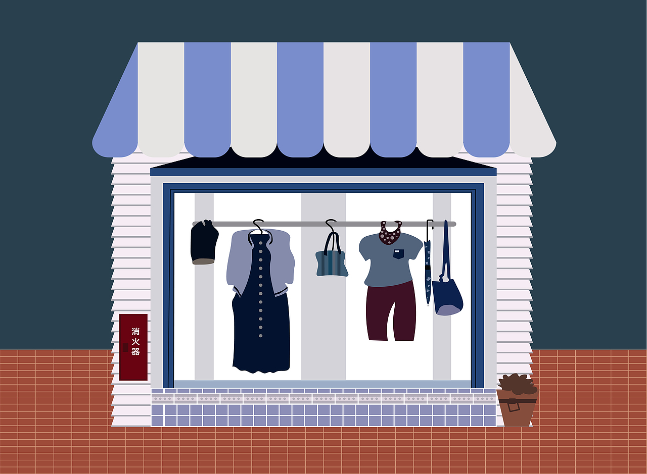 扁平风日韩系小店插画（图ZMjEwNjkxODEy） - 艺术插画 - 站酷设计师qqfun原创素材 - 站酷ZCOOL