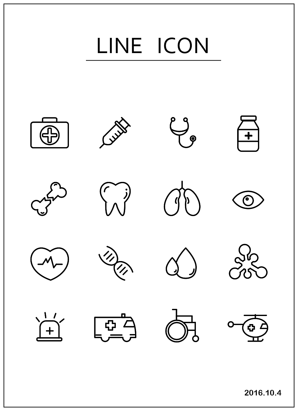 医疗图标 线条icon练习（图ZNjAwOTQ0NTY=） - 图标 - 站酷设计师吃馄饨了没原创素材 - 站酷ZCOOL