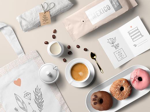 咖啡美食甜点样机素材模板展示样机