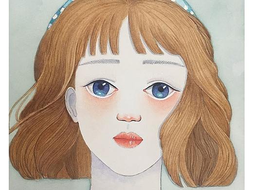 画画 水彩 原创 手绘 插画 绘画 手绘少女头像水彩教程