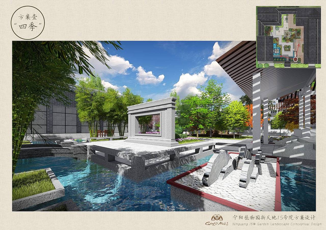 新中式 会所庭院设计（图ZNjM5MzE3MDA=） - 景观设计 - 站酷设计师梁西凹原创素材 - 站酷ZCOOL