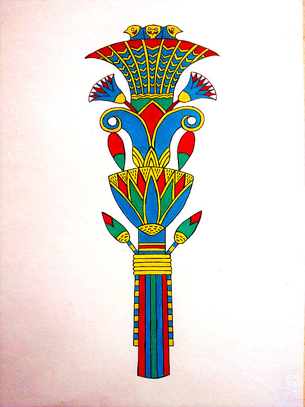 埃及柱 图腾. 手工临摹