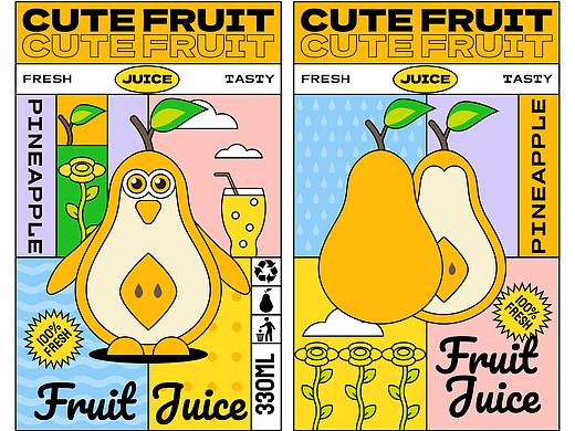 快消品插画_水果&动物创意插画
