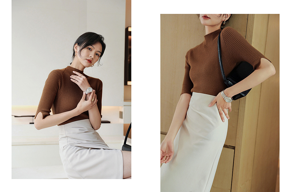 羊毛衫衬衫女装模特拍摄