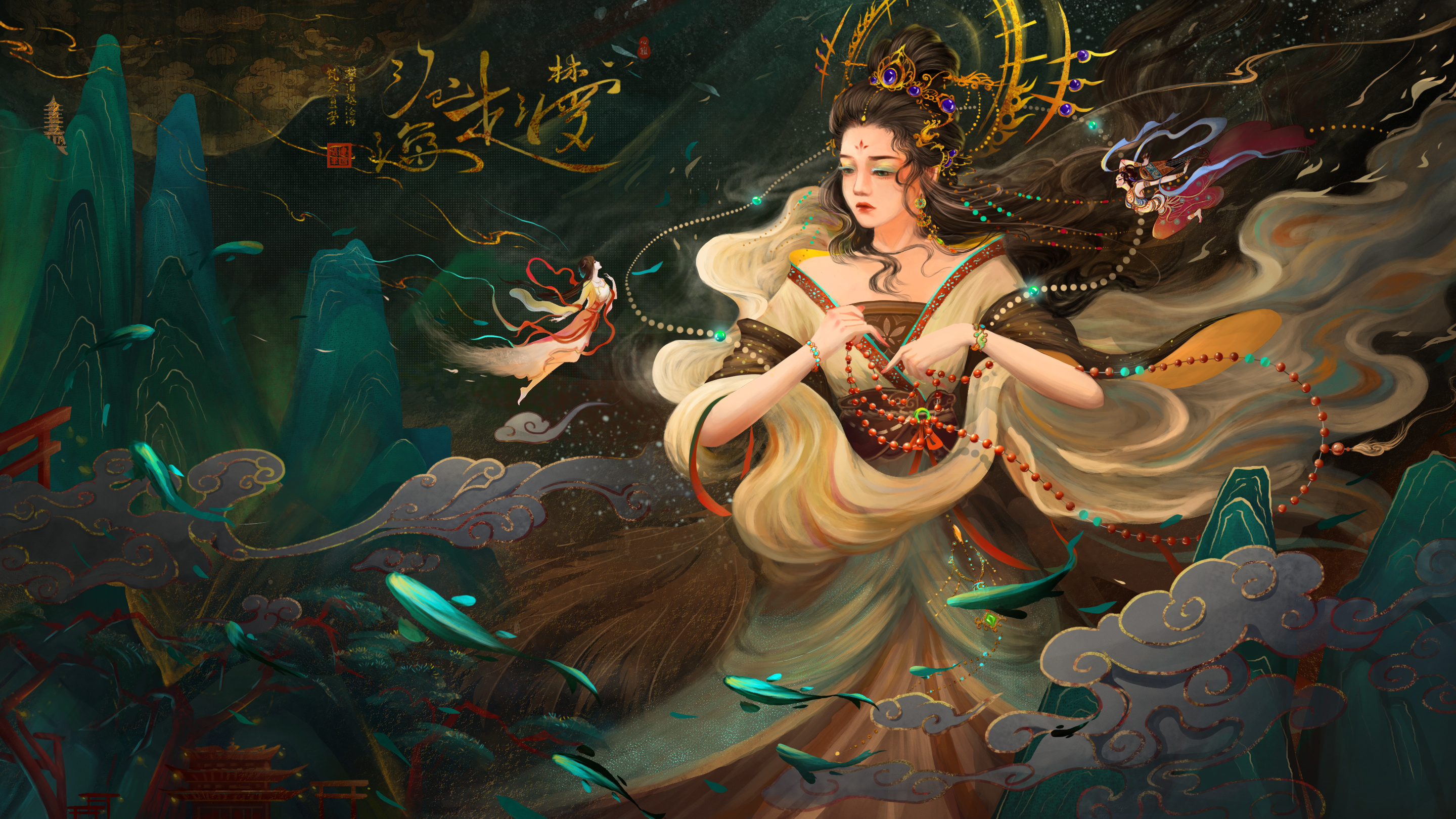 梦泪越沧海|插画|创作习作|梵天一梦飞特韩羽 - 原创作品 - 站酷