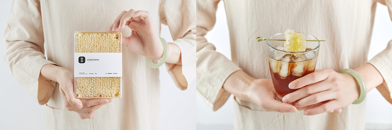 高级蜂巢蜜简约国风拍摄