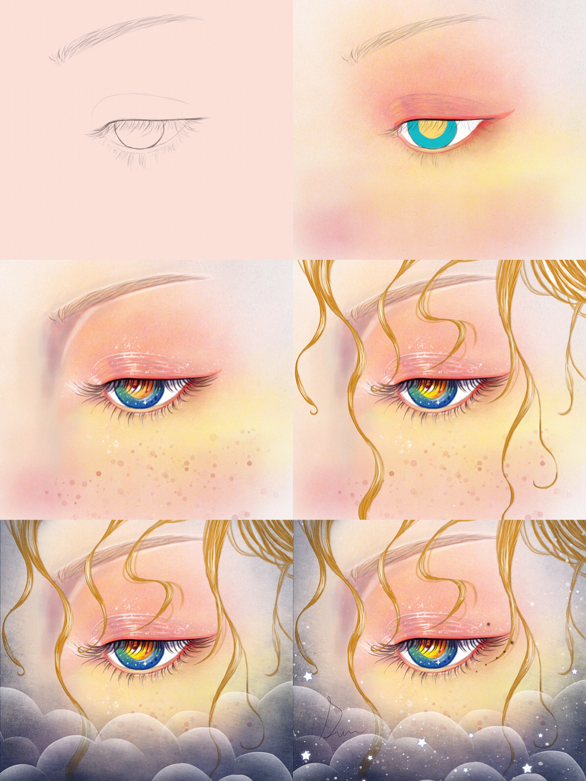 手绘插画临摹作品